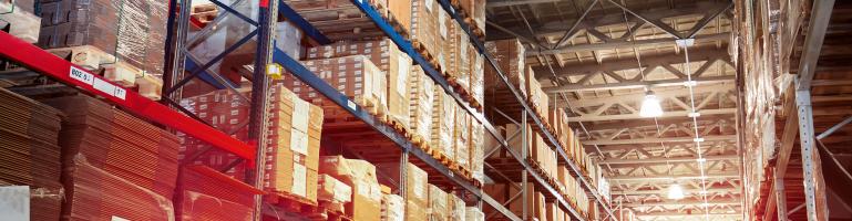 E-fulfilment | Warehousing with red lighting | Seacon Logistics